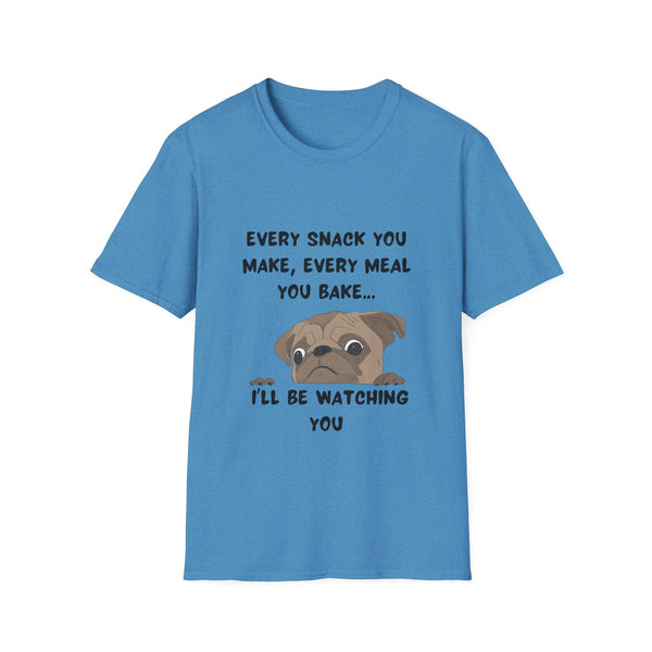 Printify T-Shirt S / Heather Sapphire Funny Dog Unisex T-Shirt with 'I'll be watching you' Quote