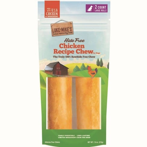 Cost Less Dog Treat Hide Free Chicken Recipe Chew Large Rolls (2ct)