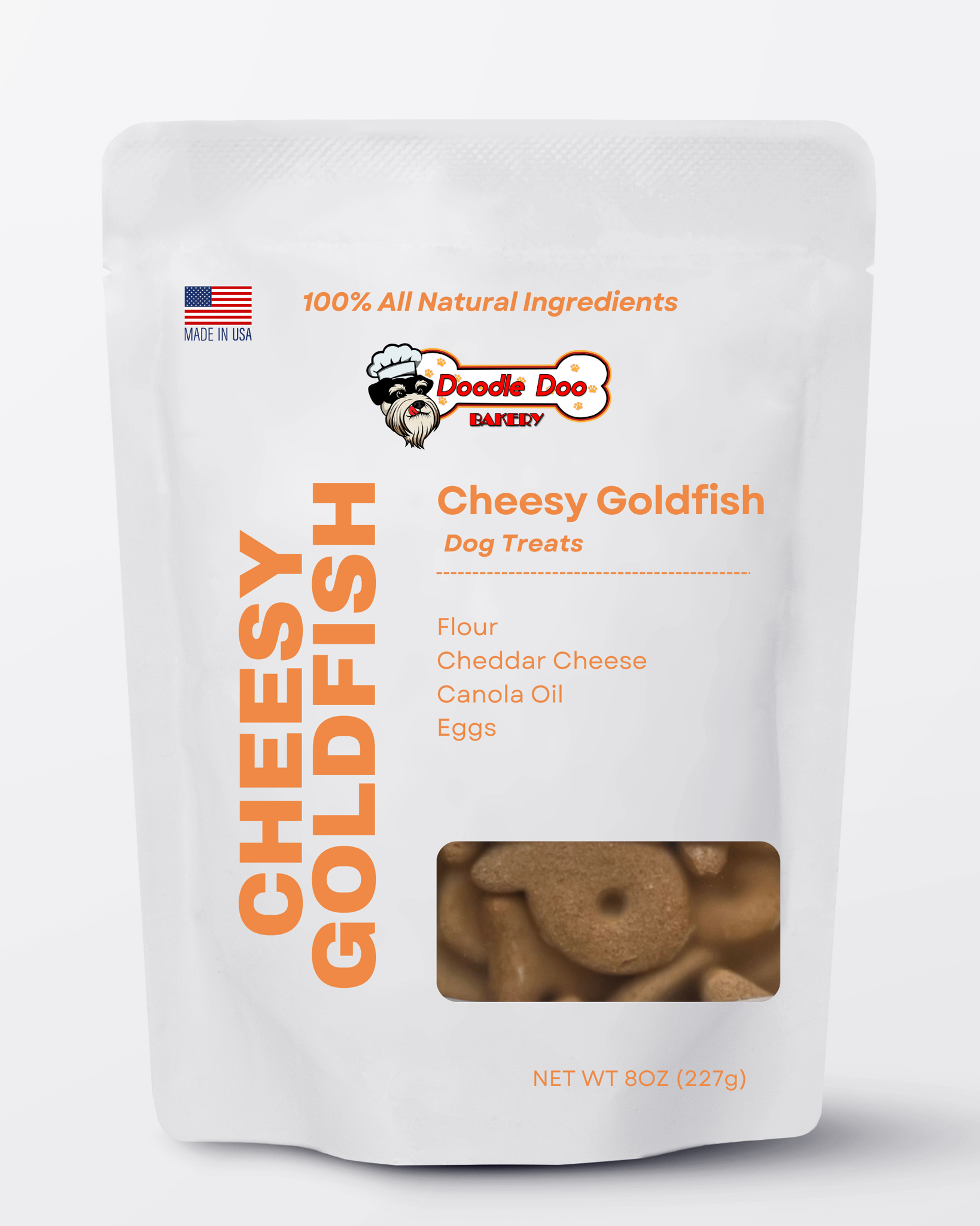 Doodle Doo Bakery Dog Treat Homemade Dog Treats - Cheesy Goldfish 1/2lb 🐶