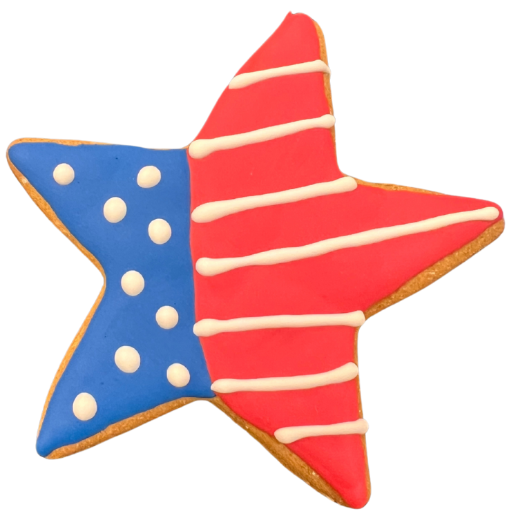 Doodle Doo Bakery Dog Treat Star 1 Patriotic Star Cookie