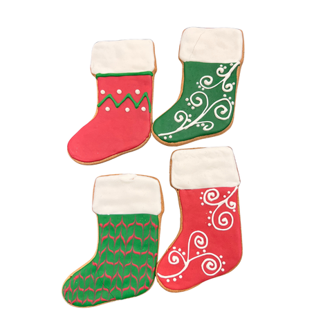 Doodle Doo Bakery Dog Treats Christmas Stocking Cookie 1pc (Color Assorted)
