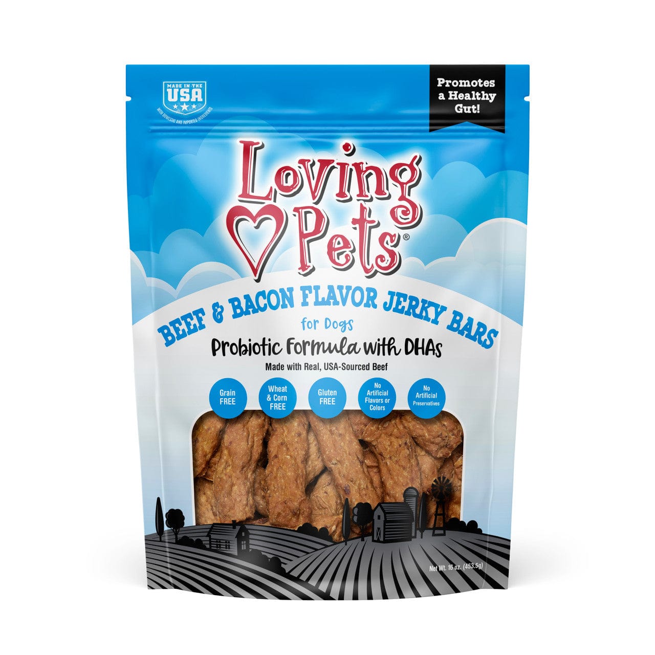Loving Pets - CL Pet Care Loving Pets Beef & Bacon Jerky (Bars Probiotic formula with DHA)