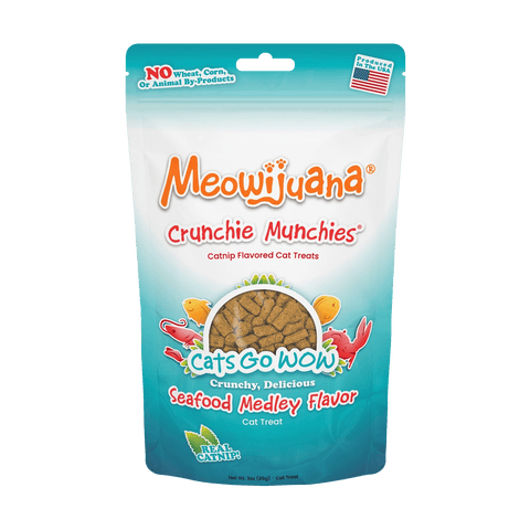 Meowijuana cat treat Crunchie Munchie - Catnip Treats - Seafood Medley