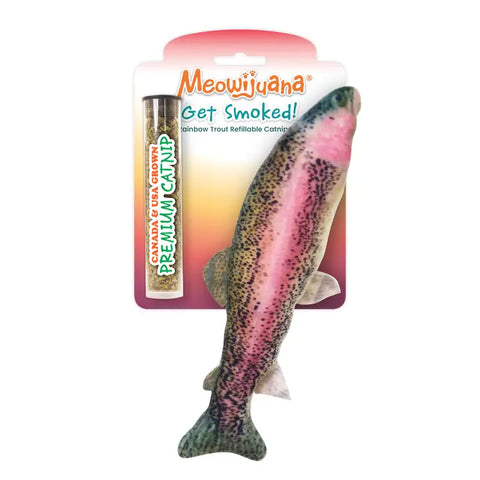 Meowijuana cat treat Get Smoked Rainbow Trout Refillable Catnip Cat Toy