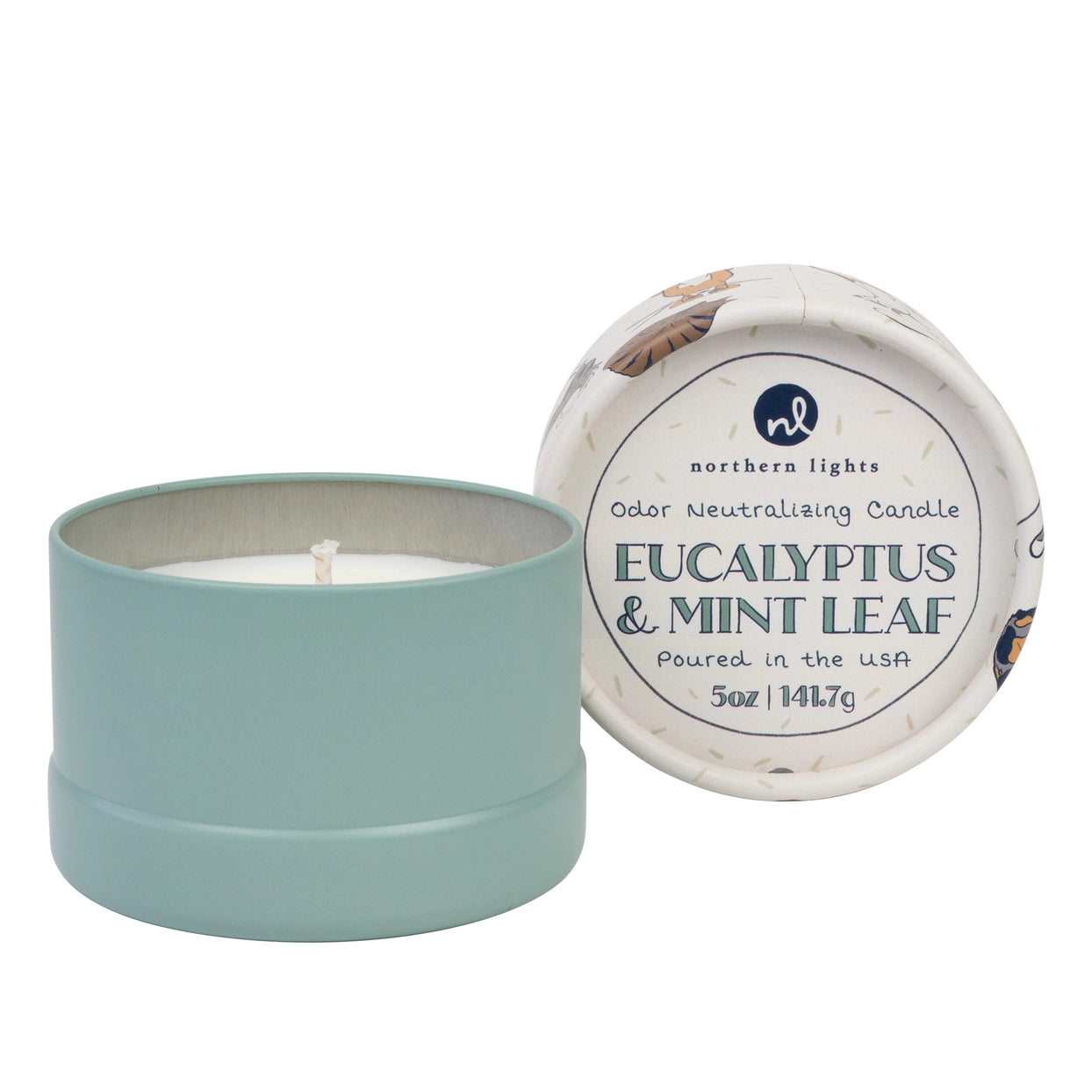 Northernlights Pet Accessories Eucalyptus & Mint Leaf Pawson Pet Odor Neutralizing Candle