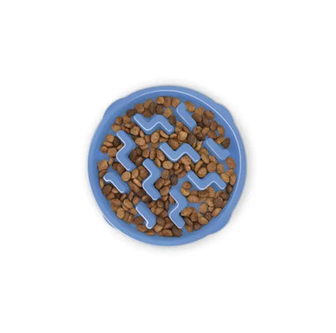 Outward Hound Pet Supplies Outward Hound Fun Feeder Slo Bowl Dog Feeder Blue Large