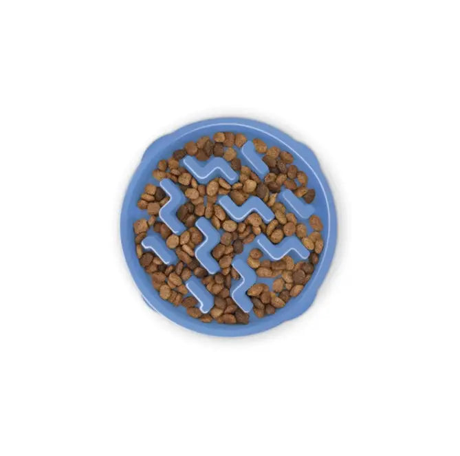 Outward Hound Pet Supplies Outward Hound Fun Feeder Slo Bowl Dog Feeder Blue Small