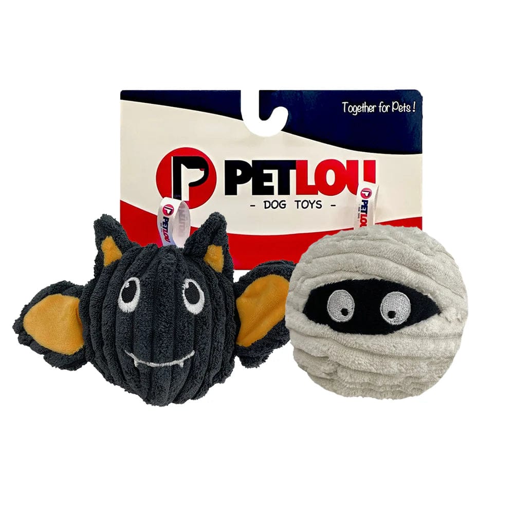 Pet Lou Dog Toys 4" EZ Squeaky Ball Twin Pack - Batmmy