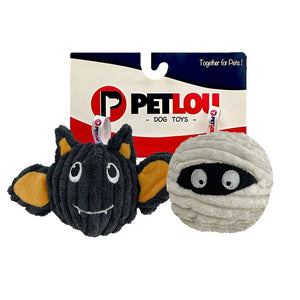 Pet Lou Dog Toys 4" EZ Squeaky Ball Twin Pack - Batmmy