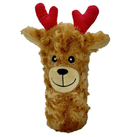 Pet Lou Dog Toys 8" Christmas Squeaky Reindeer Bottle