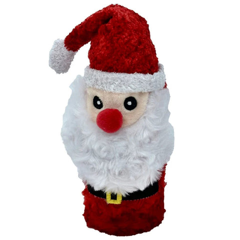 Pet Lou Dog Toys 8" Christmas Squeaky Santa Bottle