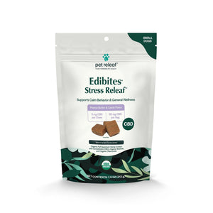 Pet Relief CBD treats Edibites Soft Chews PB & Carob flavor (Sm & Med breed size)