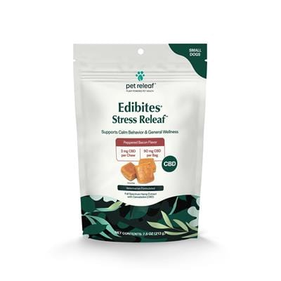 Pet Relief CBD treats Edibites Soft Chews Peppered Bacon (Sm & Med breed size)