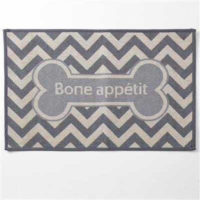 PetRageous Pet Accessories Bone Appetit, Taupe Jumbo Tapestry Placemat