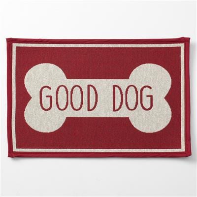 PetRageous Pet Accessories Good Dog Bone, Red Tapestry Placemat