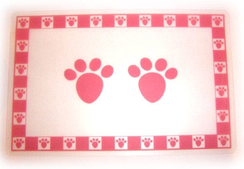 PetRageous Pet Accessories Pink Pet Paws Placemat - 11.75" x 19"W