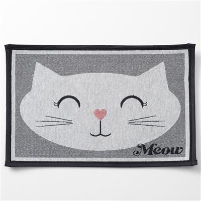 PetRageous Pet Accessories Sleepy Kitty, Gray Tapestry Placemat