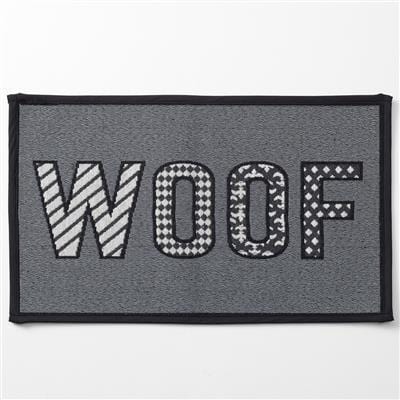 PetRageous Pet Accessories Woof, Gray Tapestry Placemat