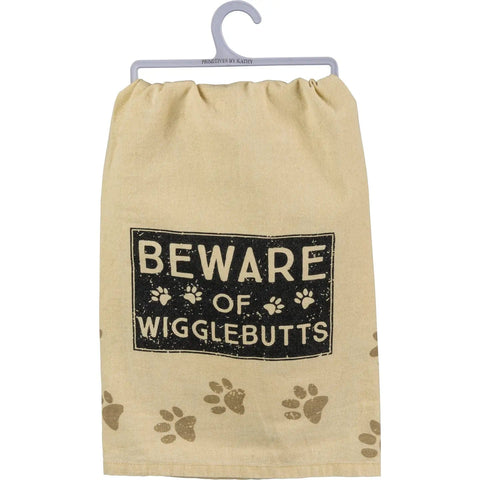 Primitives by Kathy Beware of Wigglebutts Kitchen Towel