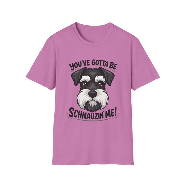 Printify T-Shirt S / Heather Radiant Orchid Funny Dog Unisex T-Shirt with 'You've Gotta Be Schnauzer Me' Quote