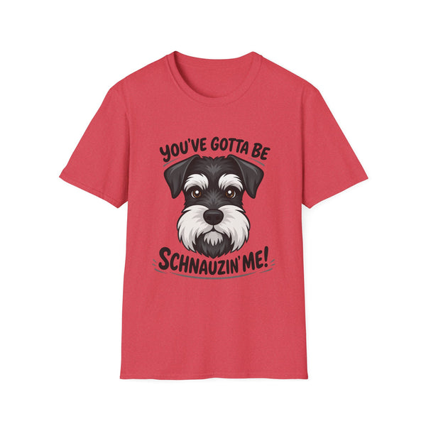Printify T-Shirt S / Heather Red Funny Dog Unisex T-Shirt with 'You've Gotta Be Schnauzer Me' Quote