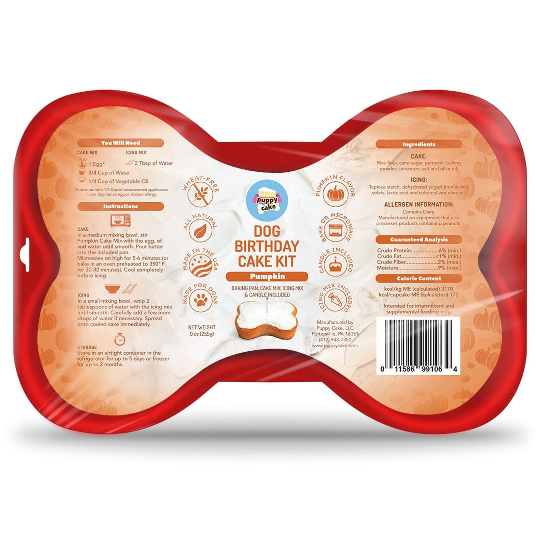 PuppyCake Dog Birthday Cake Kit- Pumpkin
