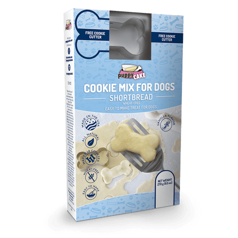 PuppyCake Dog Treat Shortbread Cookie Mix and Cookie Cutter (wheat-free)