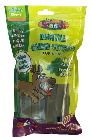 Scoochie Dog Treats 10 Ounce Mr. Scooch USA Mint Dental Chews Large