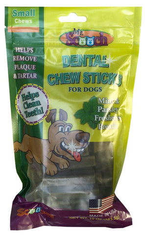 Scoochie Dog Treats 10 Ounce Mr. Scooch USA Mint Dental Chews Small