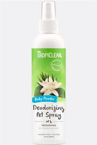 TropiClean Pet Accessories Tropiclean Deodorizing Pet Spray 8oz (Baby Powder)