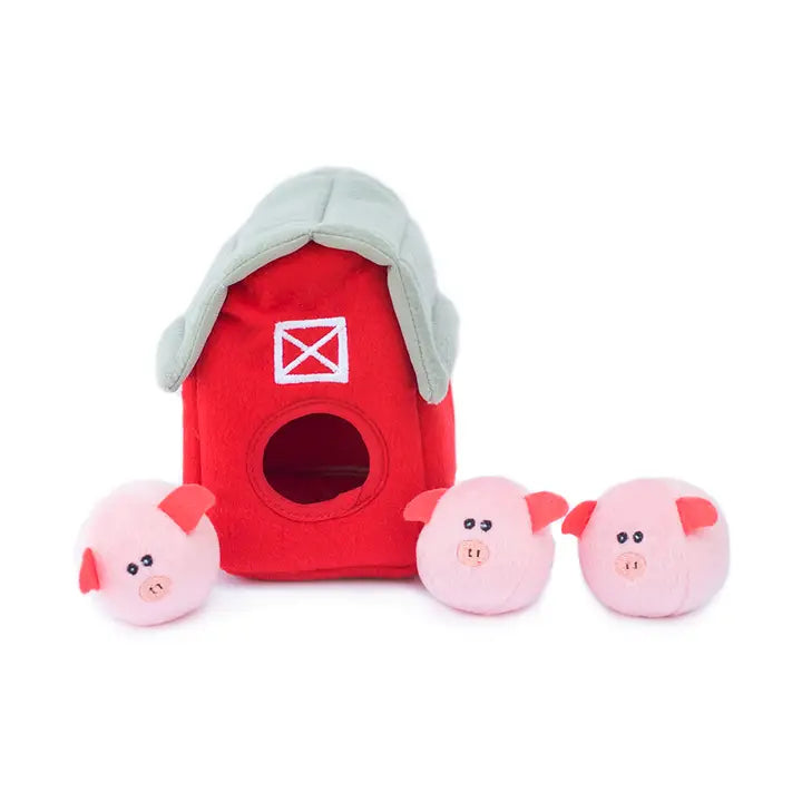 Zippy Paws Toy Zippy Burrow - Pig Barn - Dog Toy